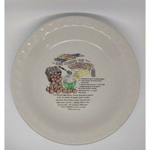 VTG Red Cherry Pie Dish 9" Pie Plate Recipe Dish 2" Deep Ceramic Pie Plate EUC
